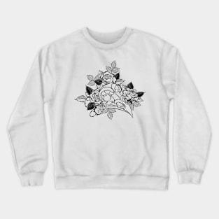 Bird Skull with Roses Crewneck Sweatshirt